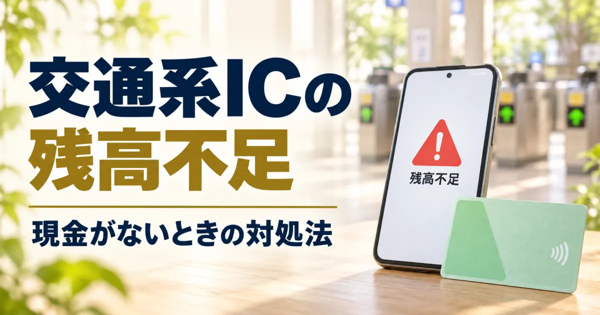 交通系ICの残高不足で現金がないとき【2026年】改札・コンビニ・バス別