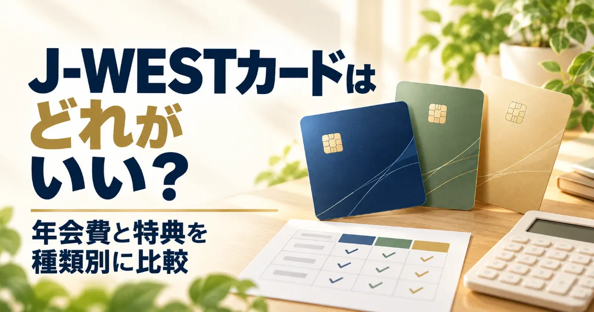 J-WESTカードはどれがいい?年会費・特典を種類別に比較【2026年】