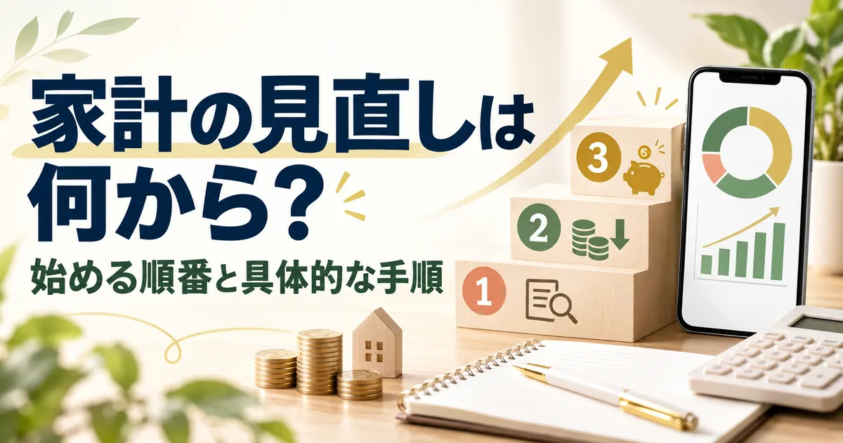 家計の見直しは順番が9割【2026年】記録・固定費・変動費・収入・貯蓄の5段階