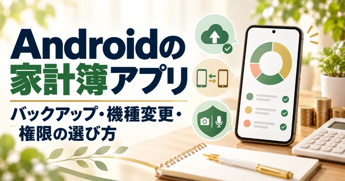 Androidの家計簿アプリの選び方【2026年】バックアップ・機種変更・権限