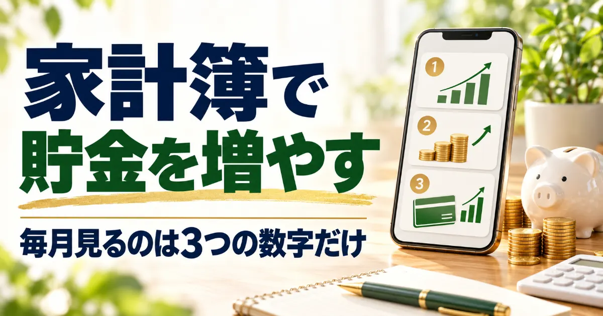 家計簿で貯金を増やす見方【2026年】貯金額・累計・口座残高の3つを毎月確かめる