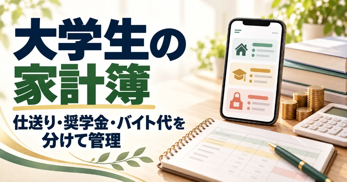 大学生の家計簿のつけ方【2026年】仕送り・奨学金・バイト代を分けて管理
