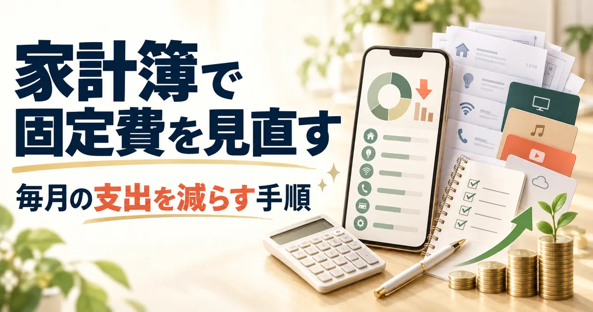 家計簿で固定費を見直す手順【2026年】12か月分の洗い出しと削る順番