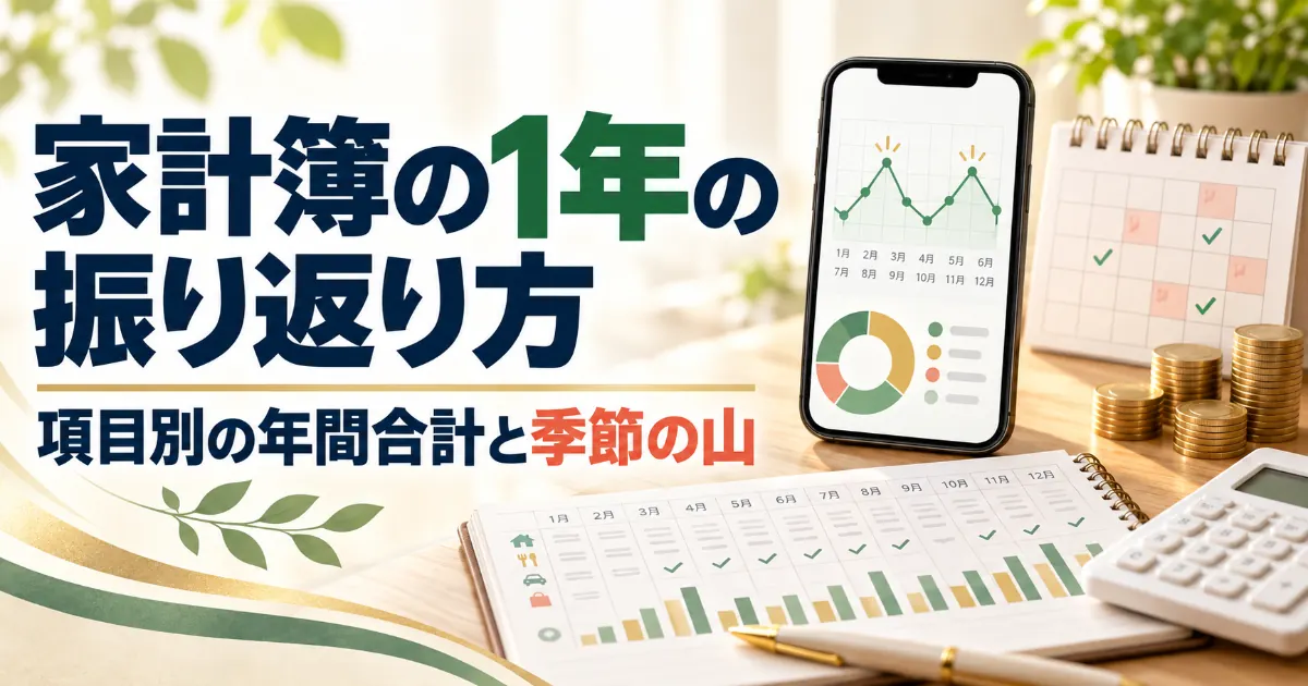 家計簿の1年の振り返り方【2026年】年間まとめと項目別合計・季節の山・特別支出