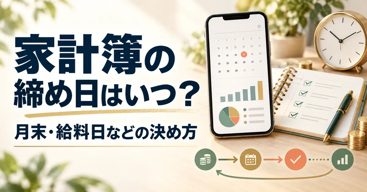 家計簿の締め日は給料日と月末どっち【2026年】カード払いと引き落としで決める