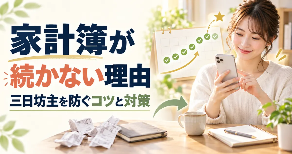 家計簿が続かない4つの原因と直し方【2026年】三日坊主でも今度は続く設計