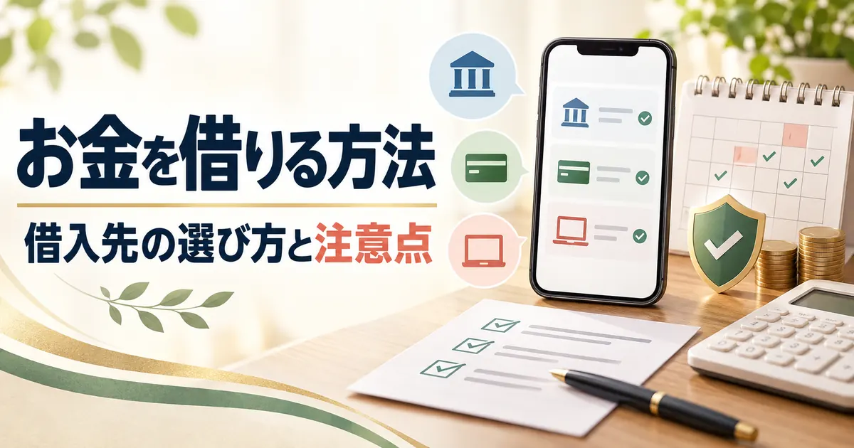 お金を借りる方法一覧【2026年】初めてでも安全で損が少ない順に選ぶ